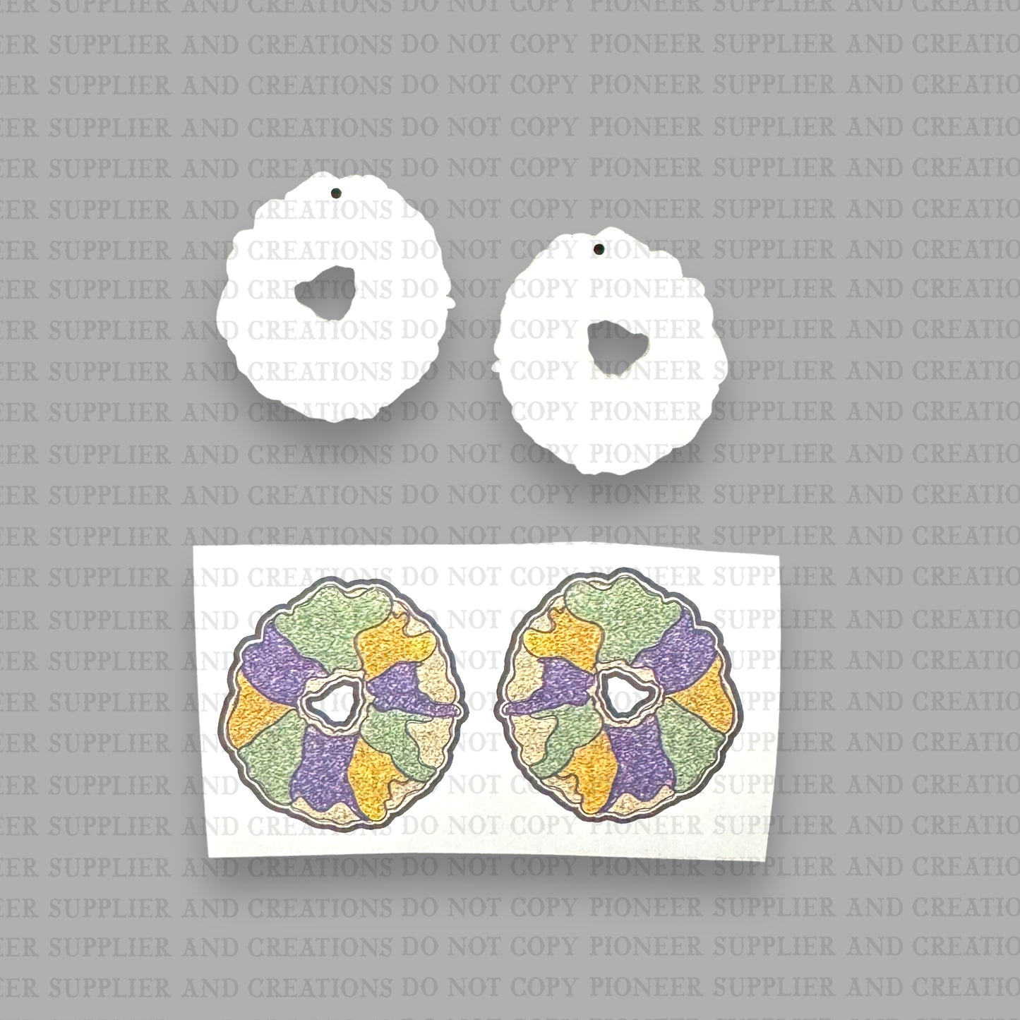 King Cake Faux Glitter Earring Sublimation Blanks | Exclusive Pixel Pop
