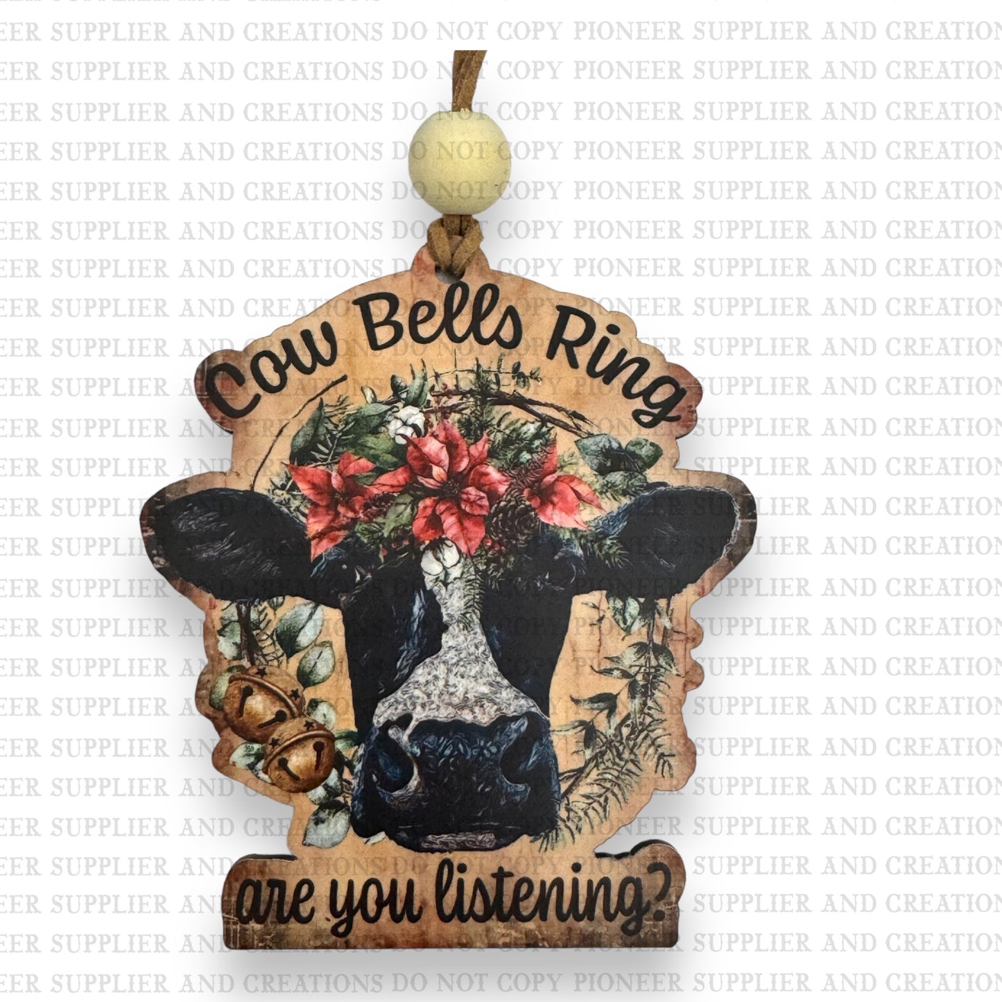 Cow Bells Ring Ornament Sublimation Blank and Transfer | Exclusive