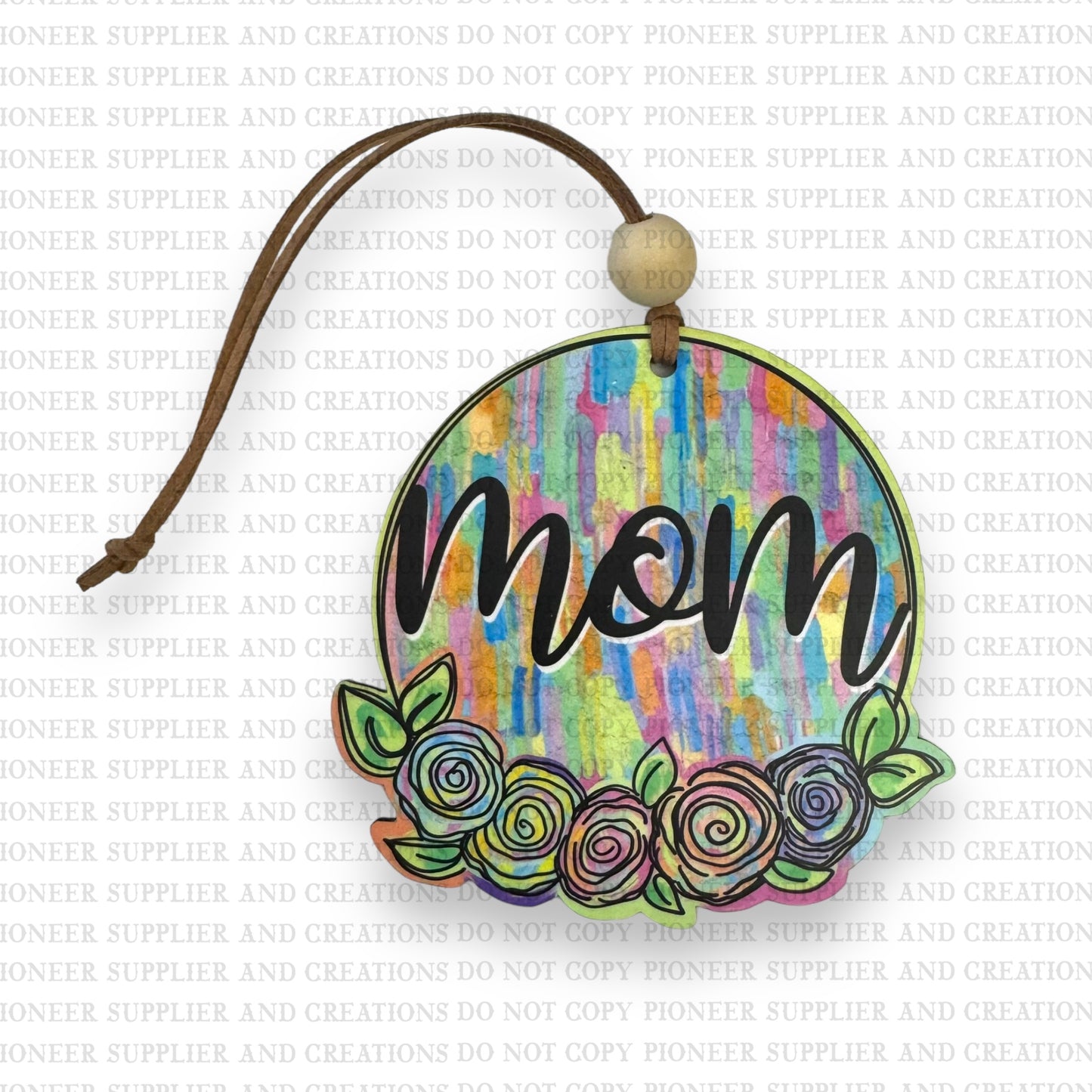 Mom Mint Leopard Car Charm Ornament with Transfer Sublimation Blank