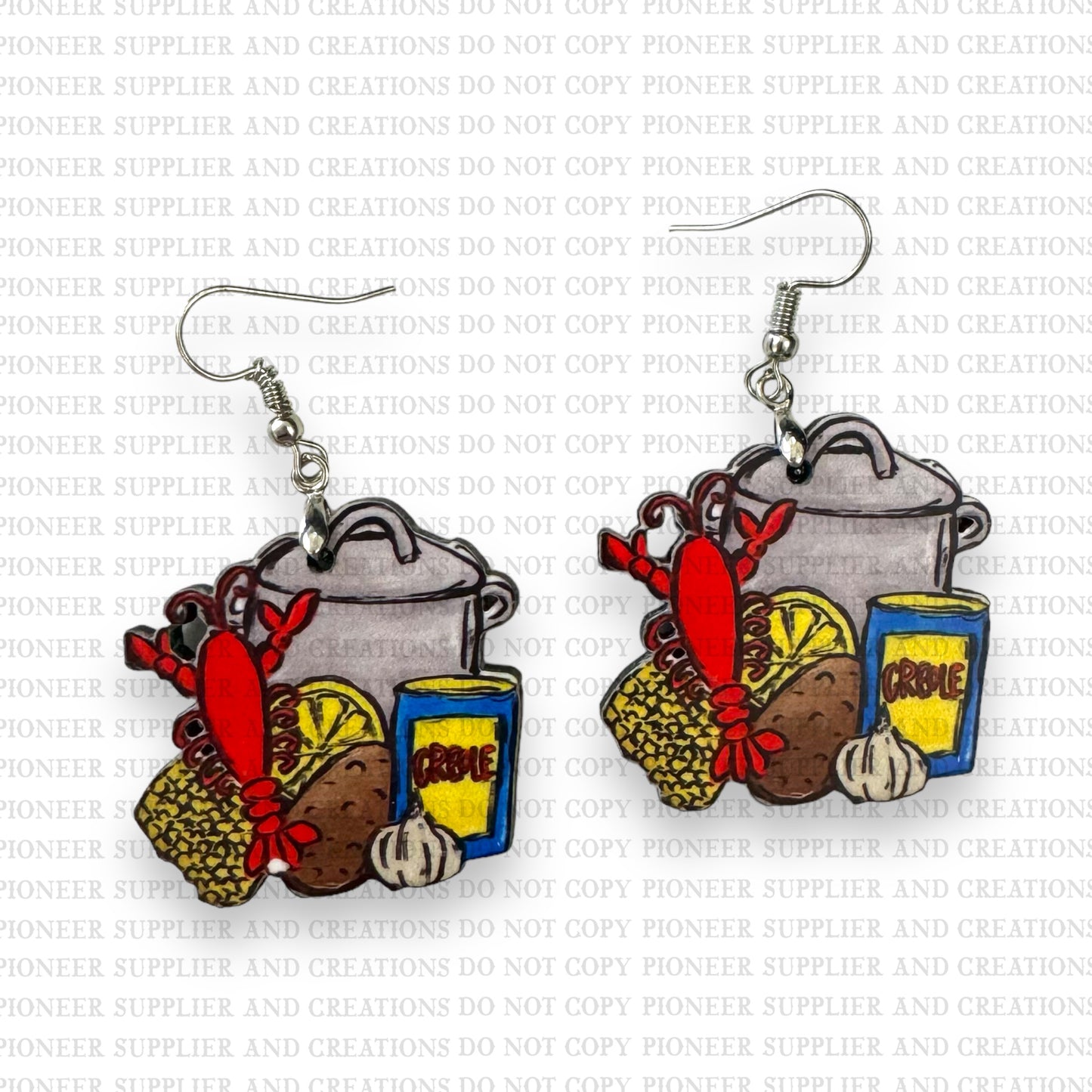 Crawfish Boil Earring Sublimation Blanks | Exclusive Alicia Ray Art
