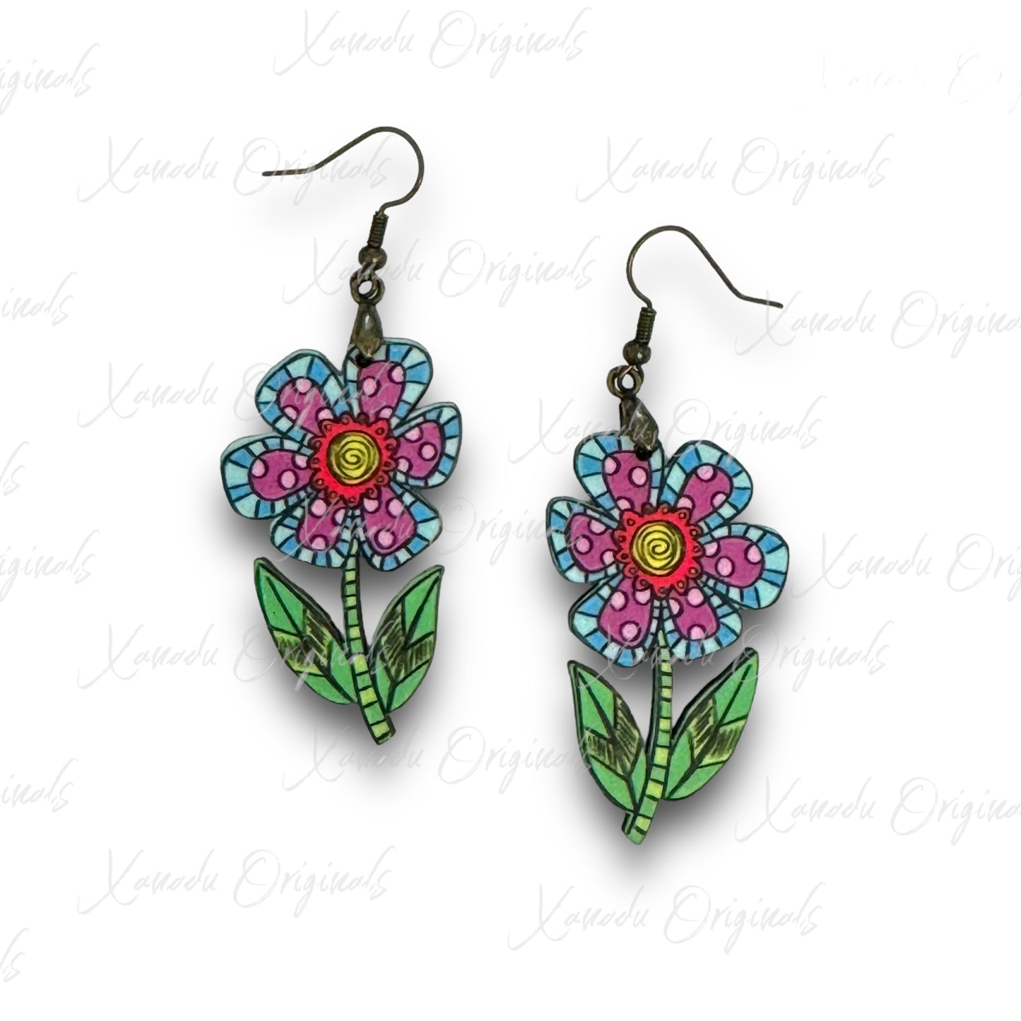 Whimsical Flower Earring Sublimation Blanks | Exclusive Alicia Ray Art