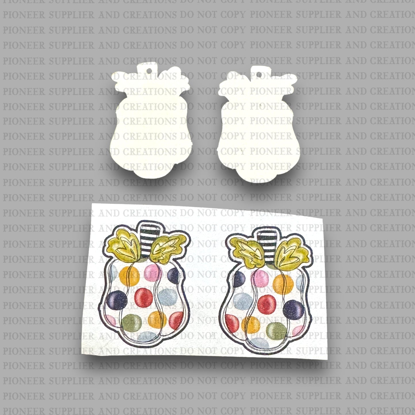 Multidot Whimsy Pumpkin Shaped Earring Sublimation Blanks | Exclusive