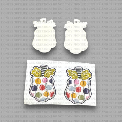 Multidot Whimsy Pumpkin Shaped Earring Sublimation Blanks | Exclusive