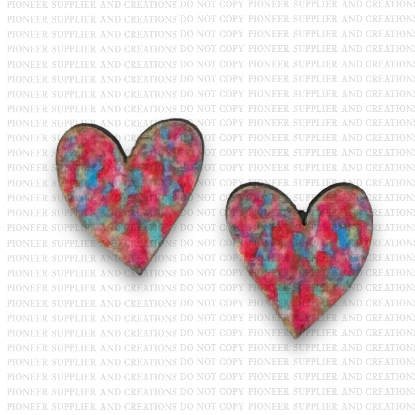 STUD Gold Painted Heart Sublimation Blank with Transfer | Exclusive Alicia Ray Art