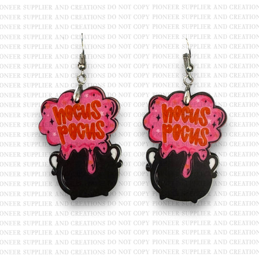 Hocus Pocus Cauldron Earring Sublimation Blank Kits w/ transfers and hardware) | Exclusive