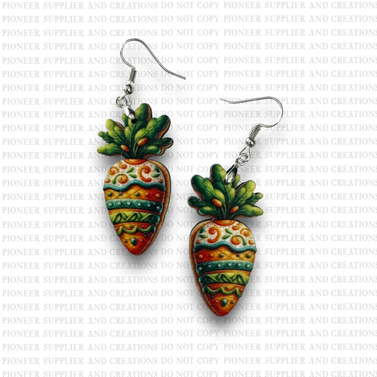 Carrot Cookie Earring Sublimation Blank Kit (w/ transfers and hardware) | Exclusive