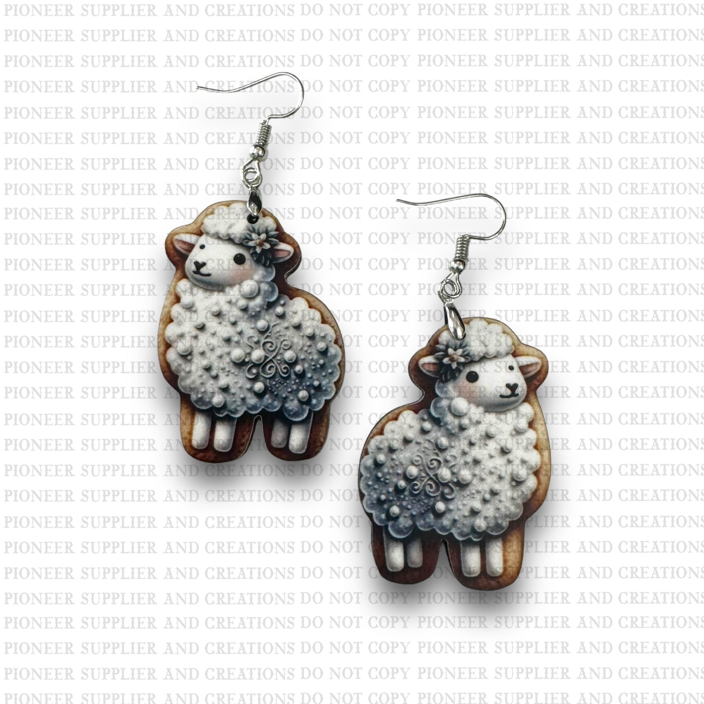 Lamb Cookie Earring Sublimation Blank Kit (w/ transfers and hardware) | Exclusive