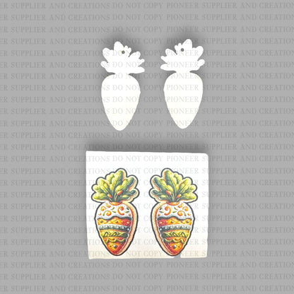 Carrot Cookie Earring Sublimation Blank Kit (w/ transfers and hardware) | Exclusive