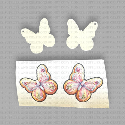 Butterfly Cookie Earring Sublimation Blank Kit (w/ transfers and hardware) | Exclusive