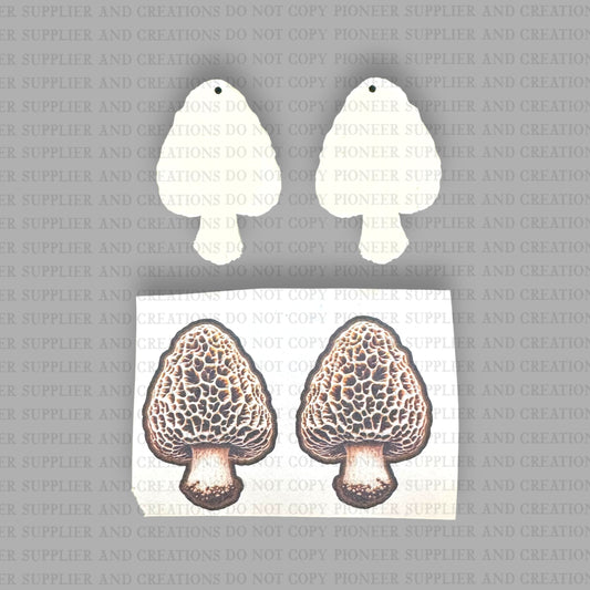 Morel Mushroom Earring Sublimation Blank Kit