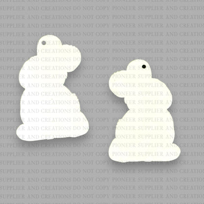 Blue and White Bunny Earring Sublimation Blanks | Exclusive Graphx & More