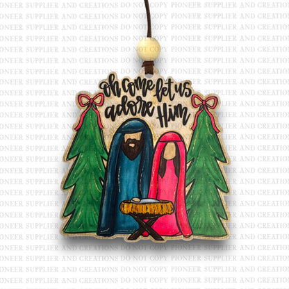 Adore Him Jewel Tone Ornament Sublimation Blank | Exclusive Alicia Ray Art