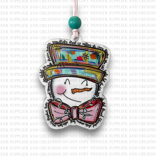 Funky Snowman Ornament Sublimation Blank | Exclusive Sonny Side Doodles