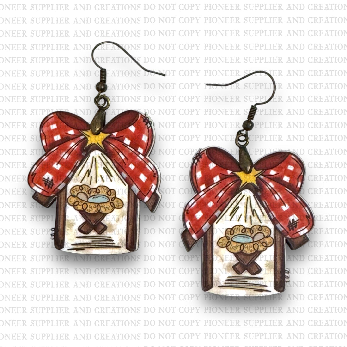 Bow Nativity Earring Sublimation Blanks | Exclusive Sonny Side Doodles