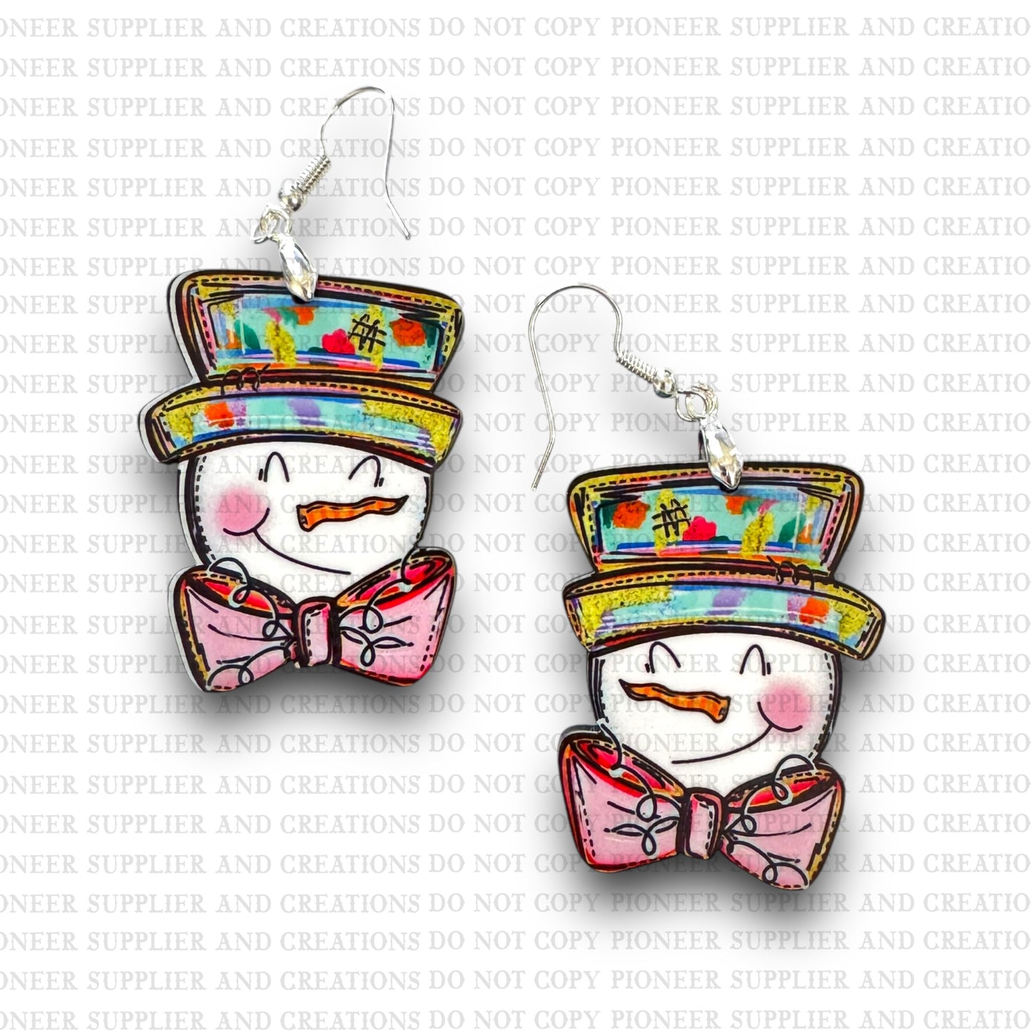 Funky Snowman Earring Sublimation Blanks | Exclusive Sonny Side Doodles