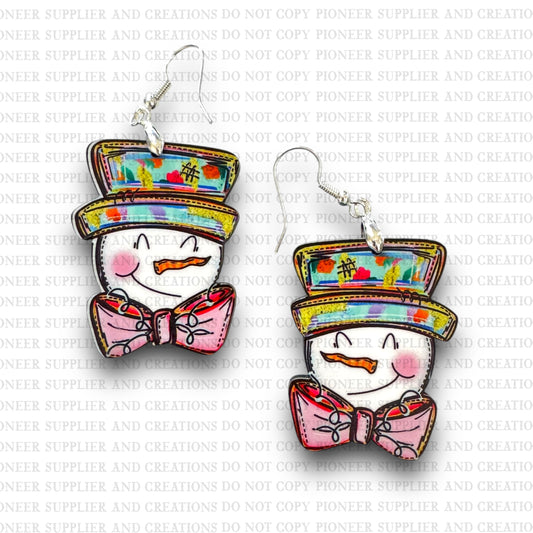 Funky Snowman Earring Sublimation Blanks | Exclusive Sonny Side Doodles