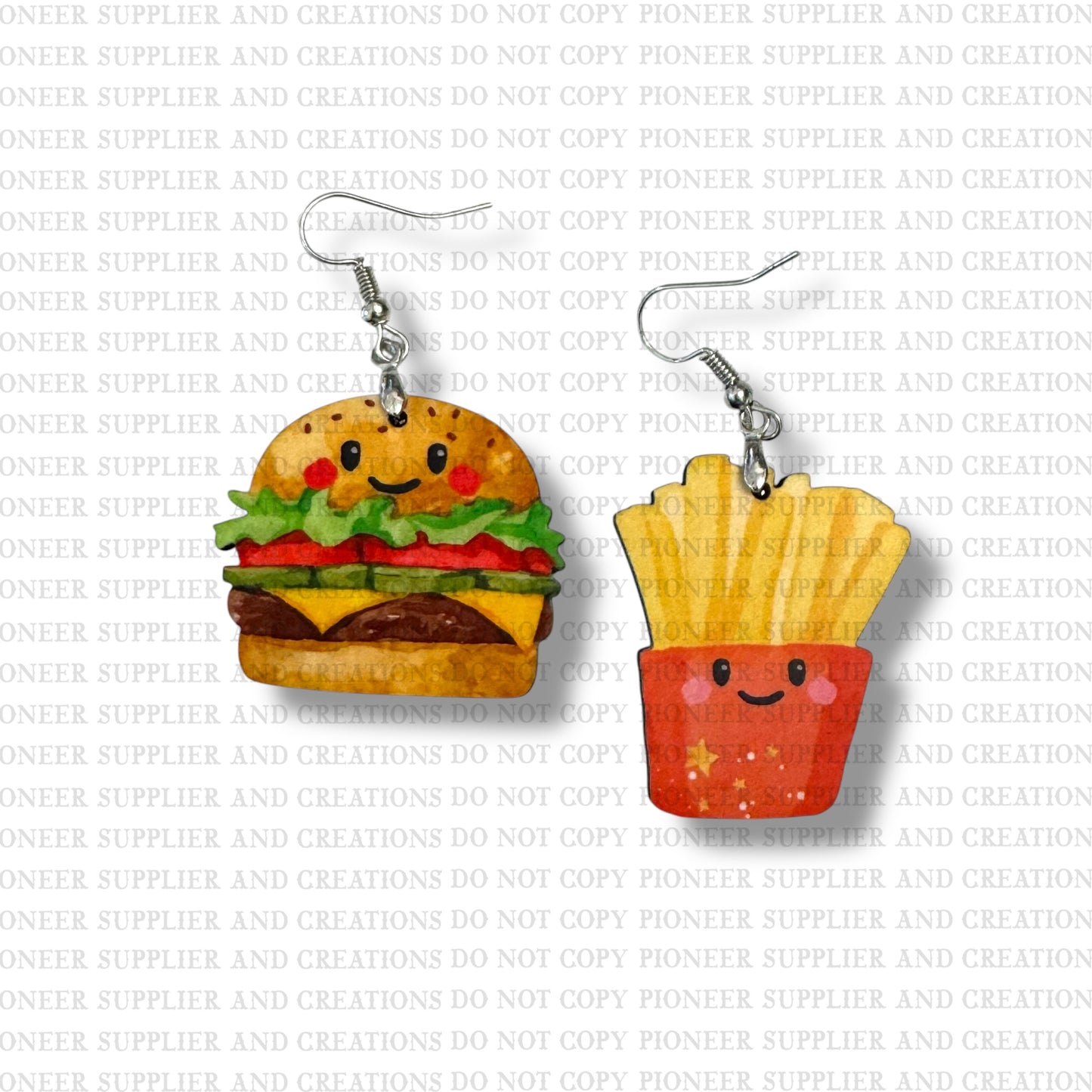 Burger and Fries Earring Sublimation Blanks Kit | Exclusive