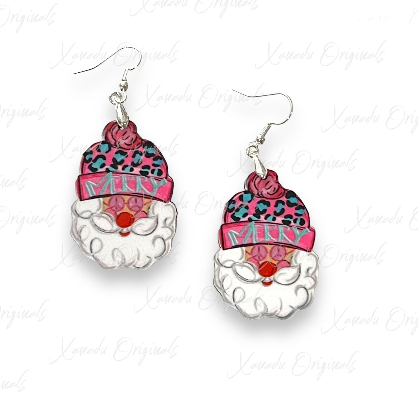 Merry Hippie Santa Earrings & Transfers Sublimation Blanks | 4 Pair Kit