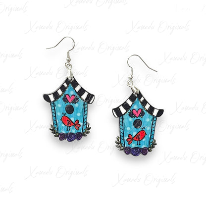 Spring Birdhouse Earring Sublimation Blanks | Exclusive Alicia Ray Art