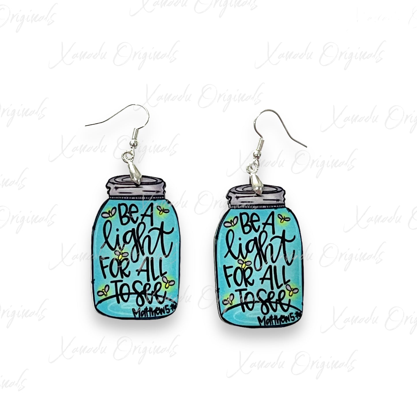 Be A Light Mason Jar Earring Sublimation Blanks | Exclusive Alicia Ray Art