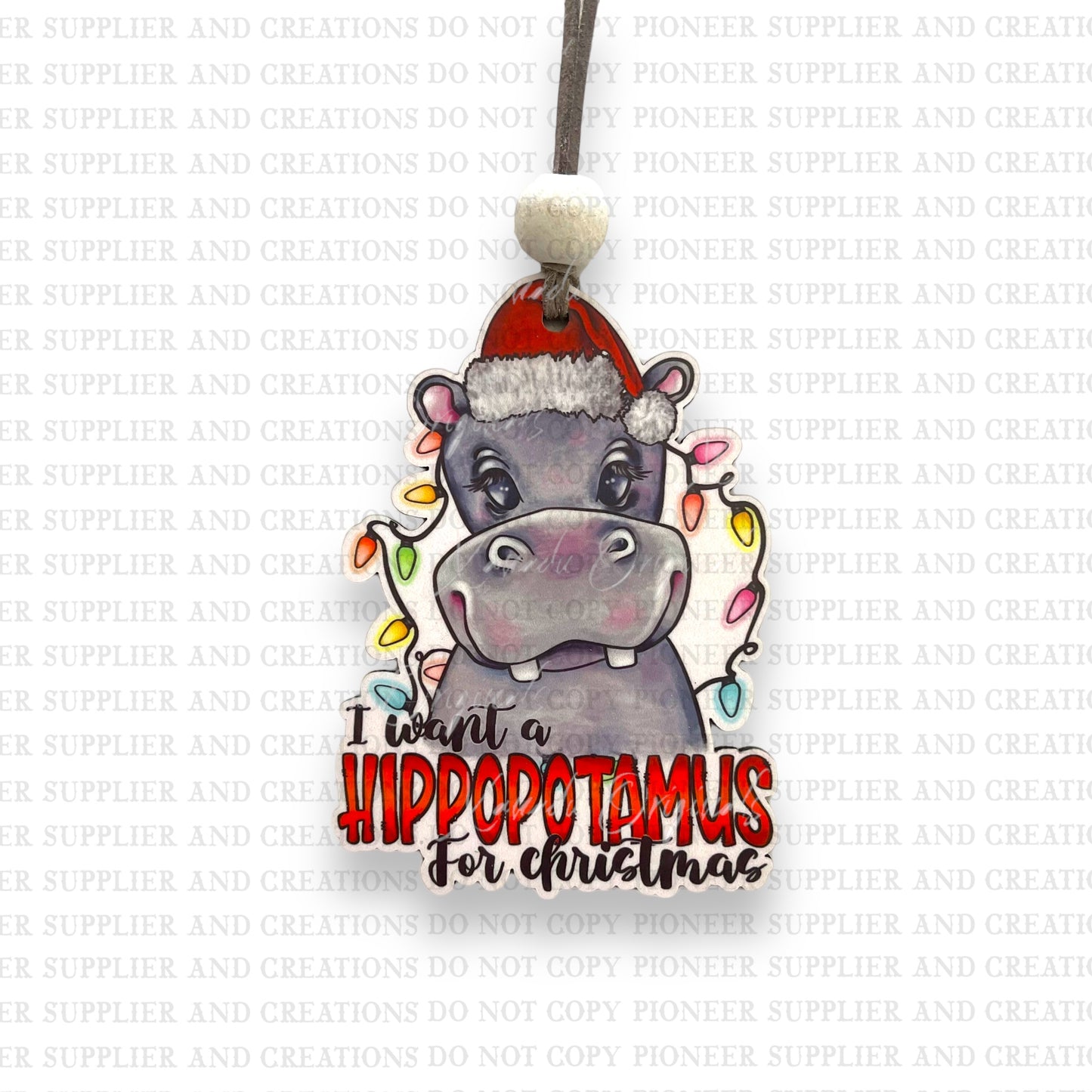 Hippo for Christmas Ornament Sublimation Blank with TRANSFER | Exclusive
