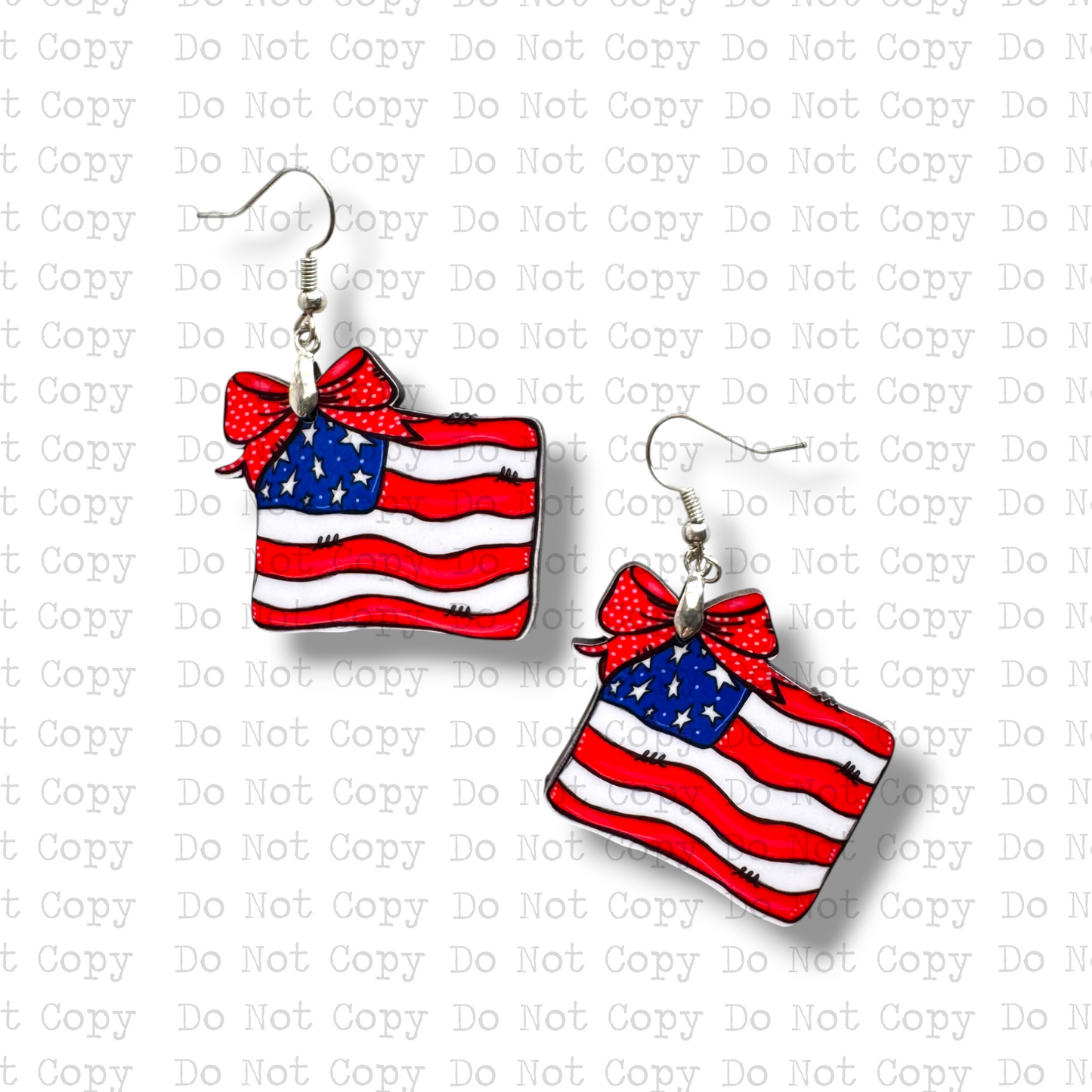 Patriotic Bow Flag Earring Sublimation Blank Kit | ACI