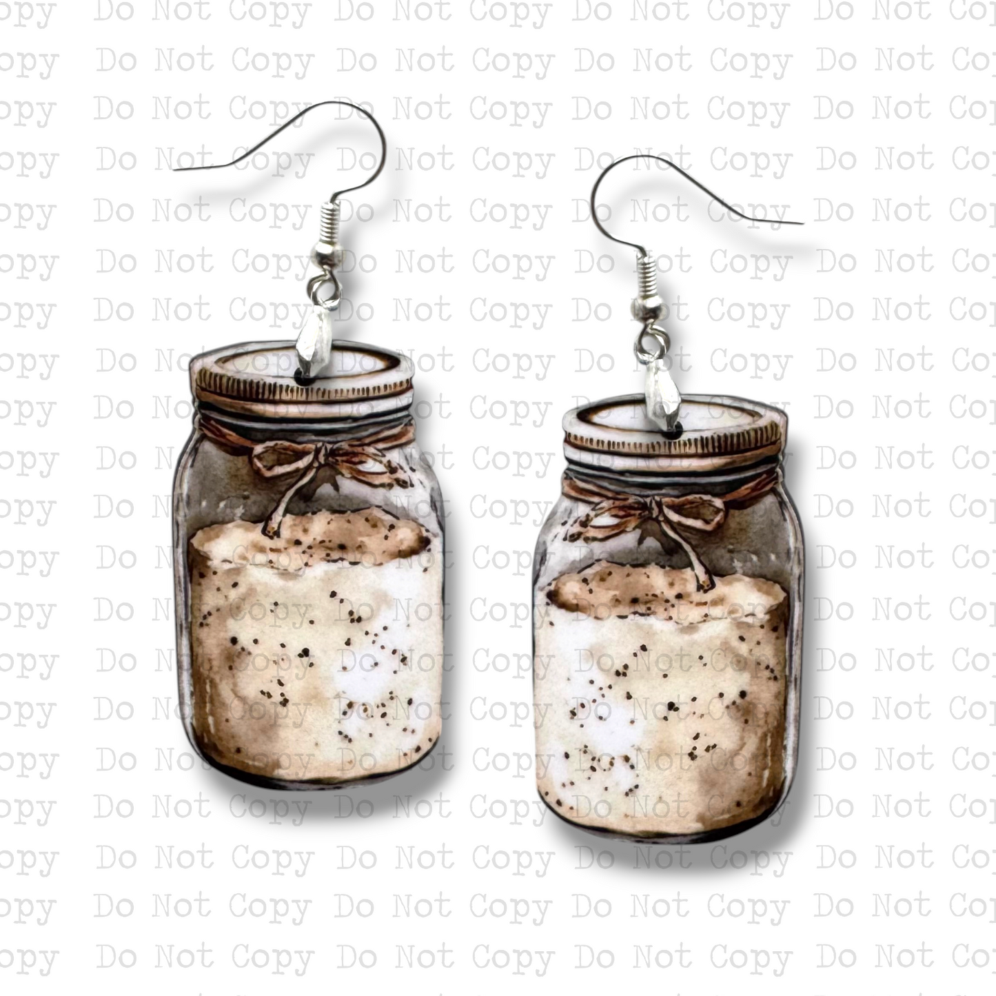 Starter Sour Dough Jar Earring Sublimation Blank Kit