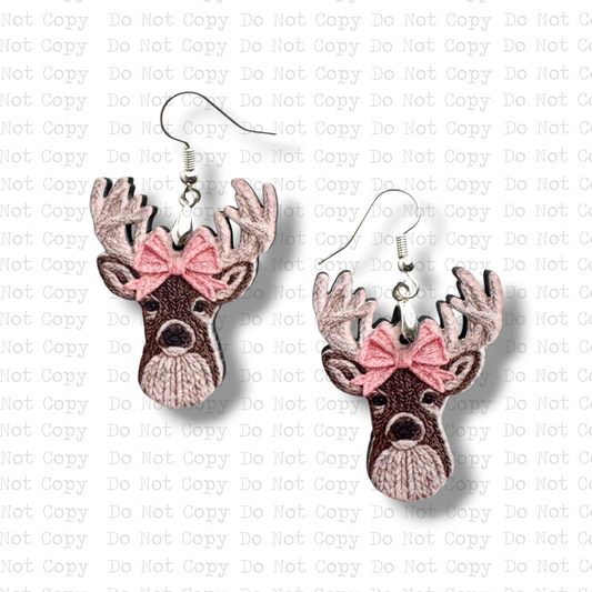 Girly Deer Earring Sublimation Blank Kit | TGDD