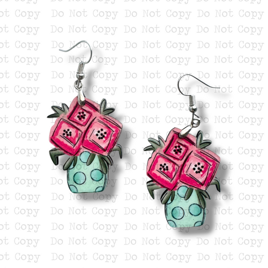 Spring Flower Vase Earring Sublimation Blanks | BC