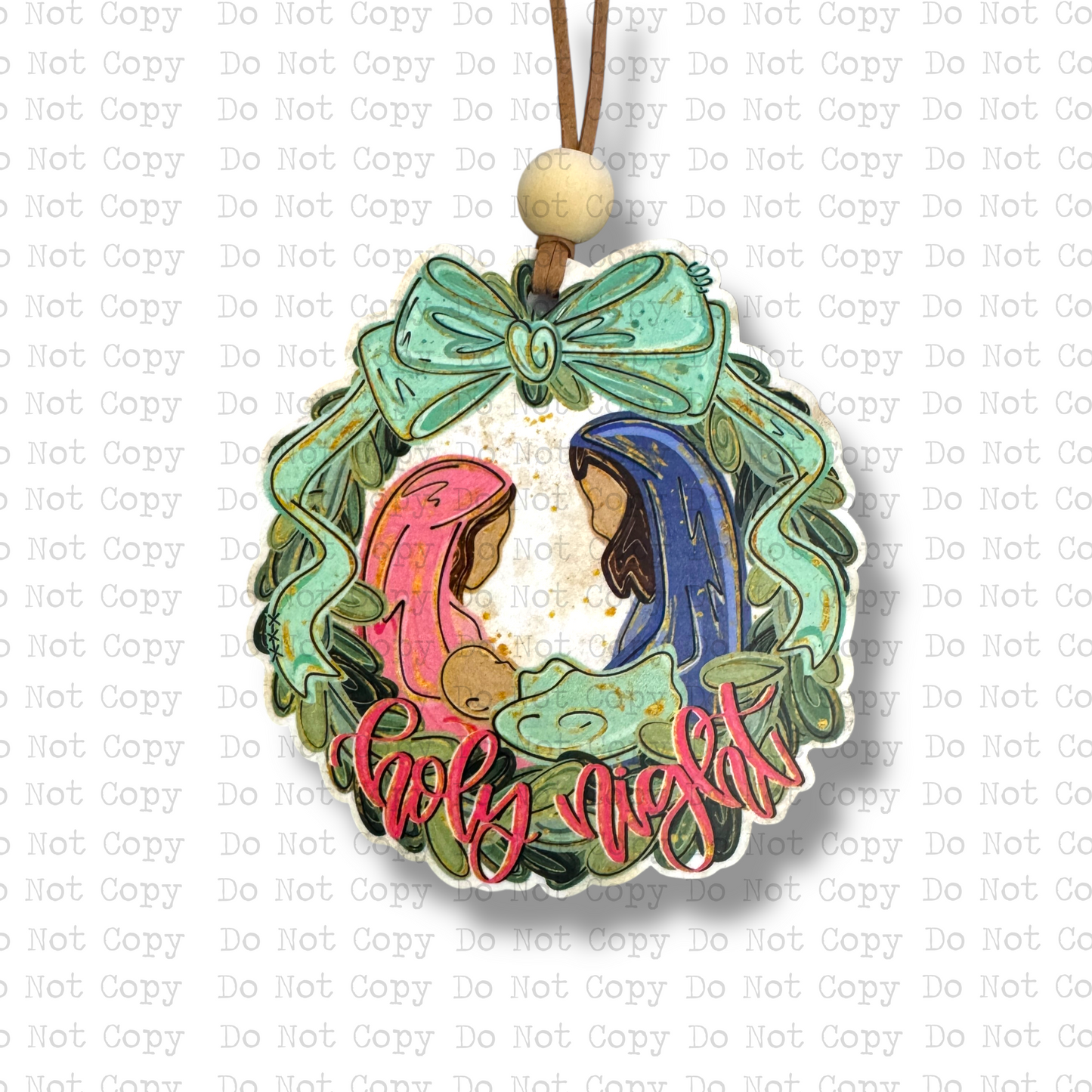 Holy Night Wreath Ornament Sublimation Blank