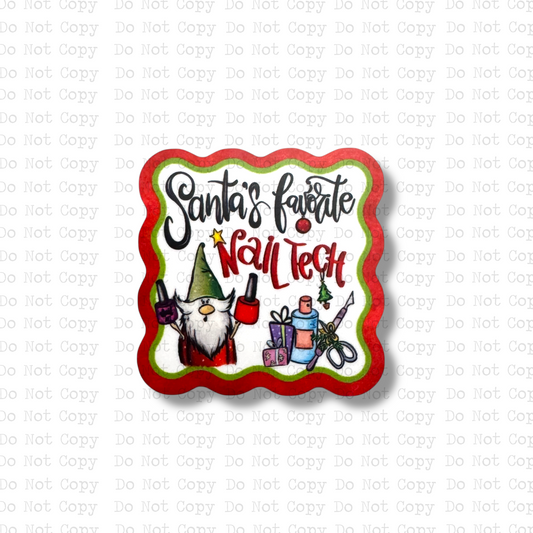 Santa's Nail Tech Badge Button Sublimation Blank | Set of 2