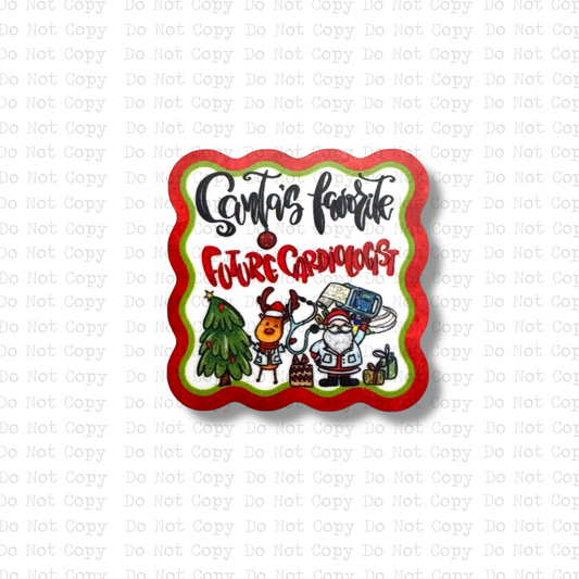 Santa's Favorite Future Cardiologist Badge Button Sublimation Blank | Set of 2 AAS