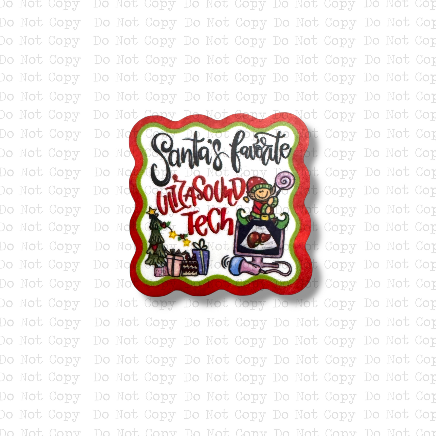 Santa's Favorite Ultrasound Tech Badge Button Sublimation Blank | Set of 2 AAS