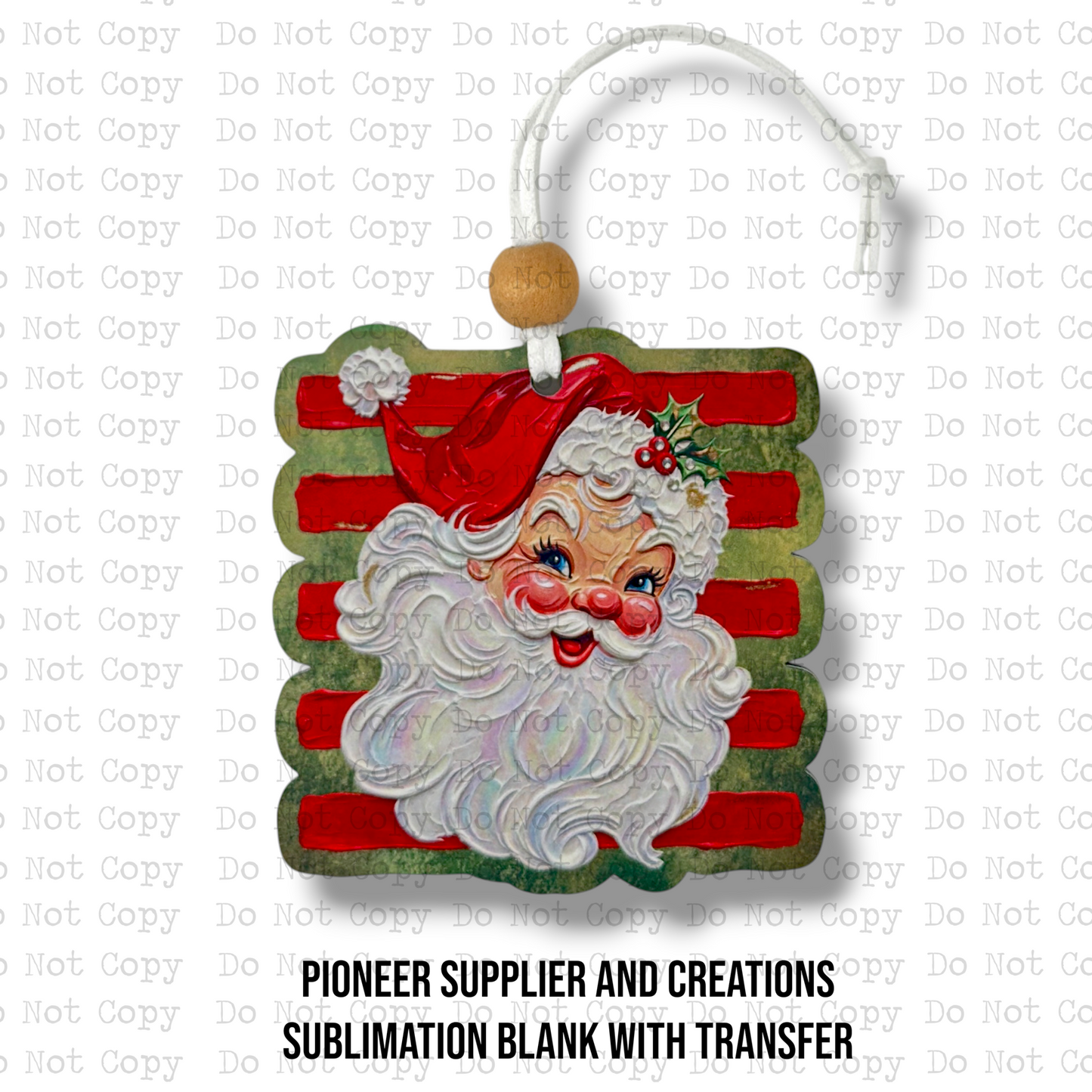 Holly Hat Santa Ornament Sublimation Blank