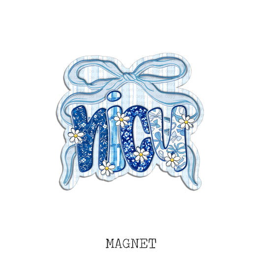 NICU Chinoiserie Bow Magnet Sublimation Blank Kit