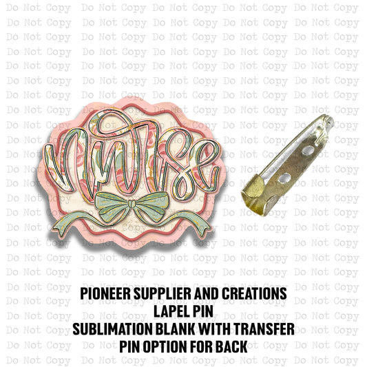 Nurse Painted Floral Lapel Pin Sublimation Blank Kit