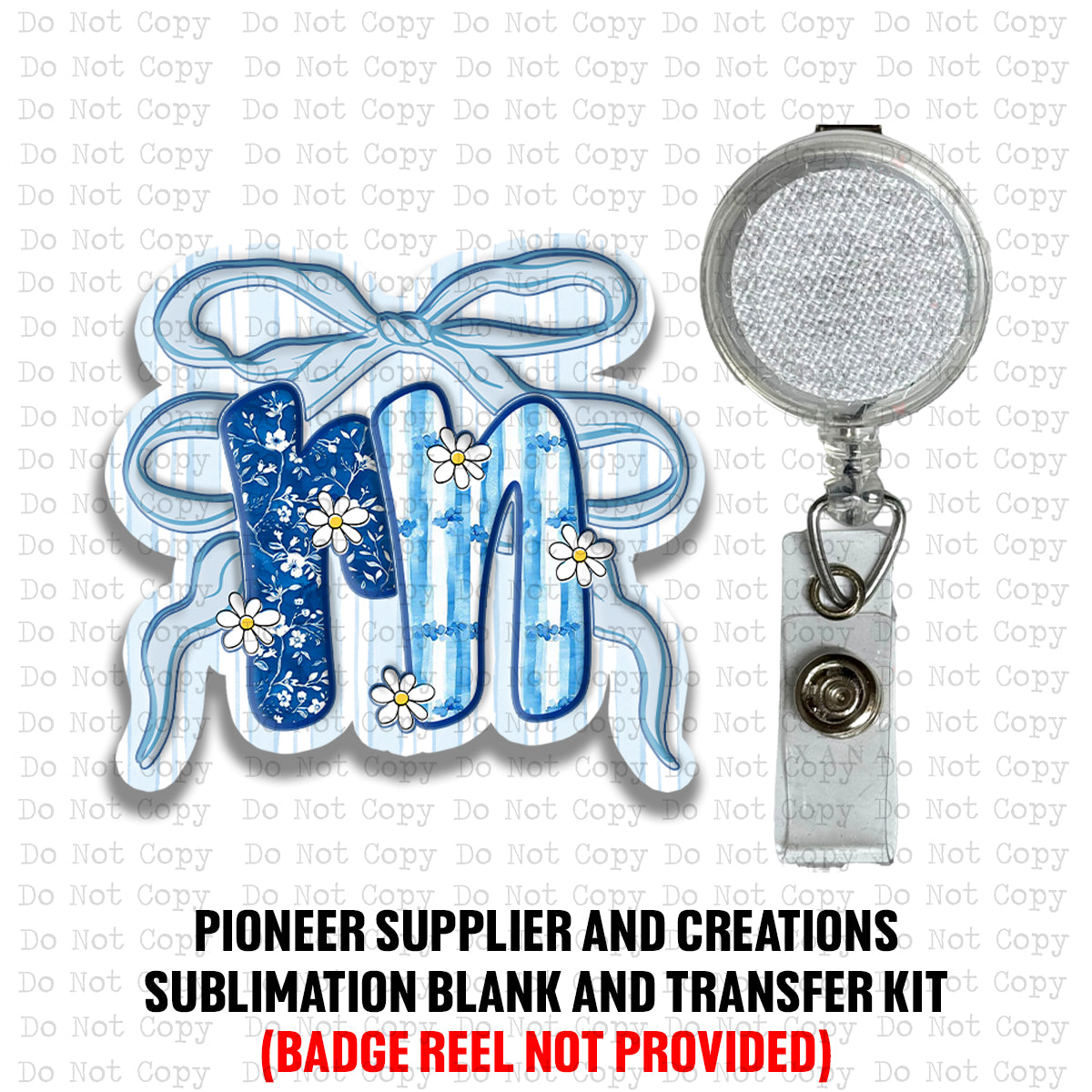 RN Chinoiserie Bow Badge Reel Sublimation Blank