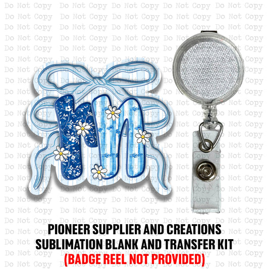 RN Chinoiserie Bow Badge Reel Sublimation Blank