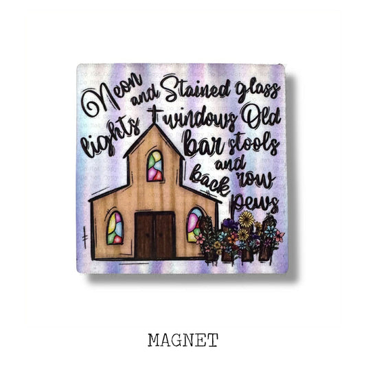 Stained Glass Church Magnet Sublimation Blank Kit | AGD