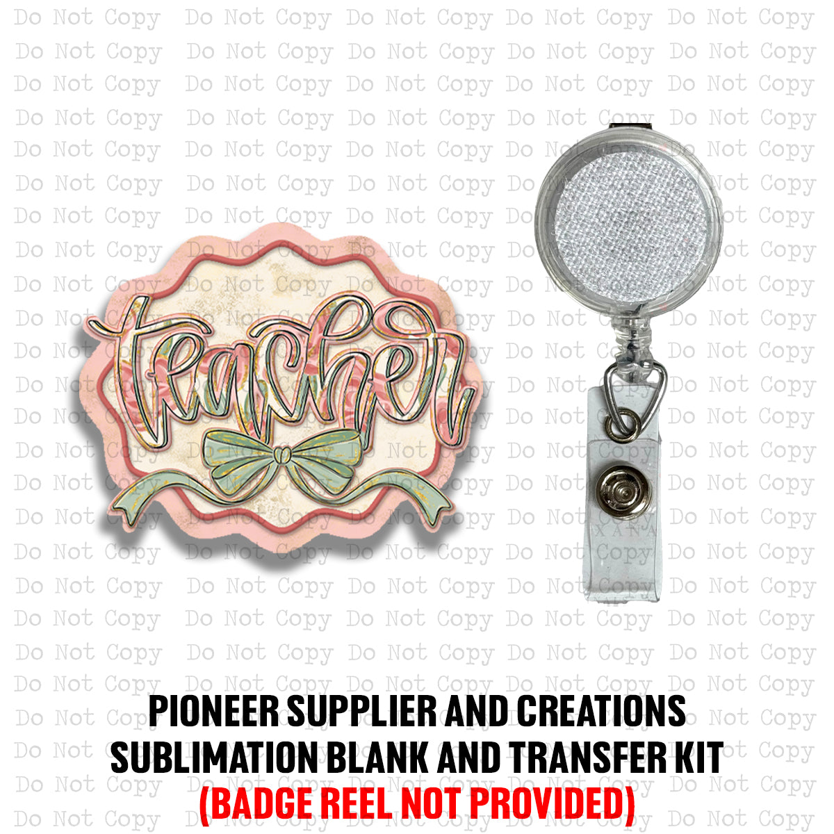 Teacher Painted Floral Badge Reel Sublimation Blank | Exclusive