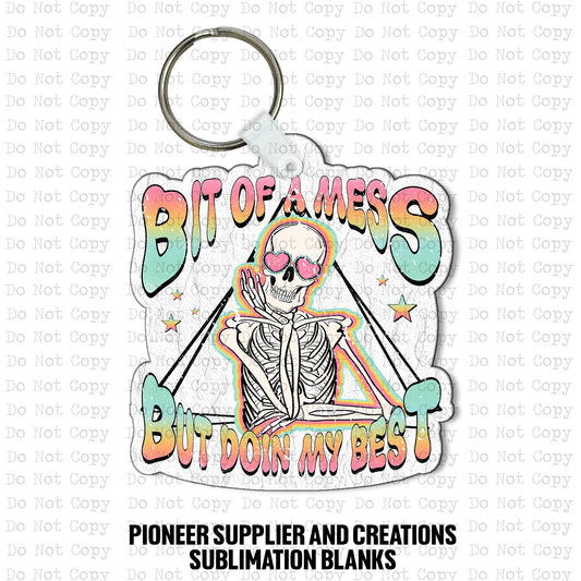 Doin My Best Keychain Sublimation Blank Kit
