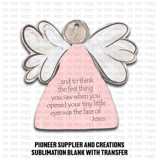 Miscarriage Memorial Angel Ornament Sublimation Blank | Exclusive Blushing Cotton