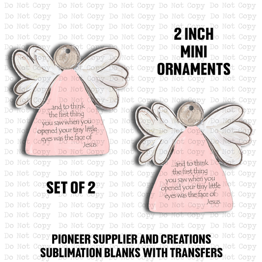 Miscarriage Memorial Angel Mini Ornament Sublimation Blank | Exclusive Blushing Cotton