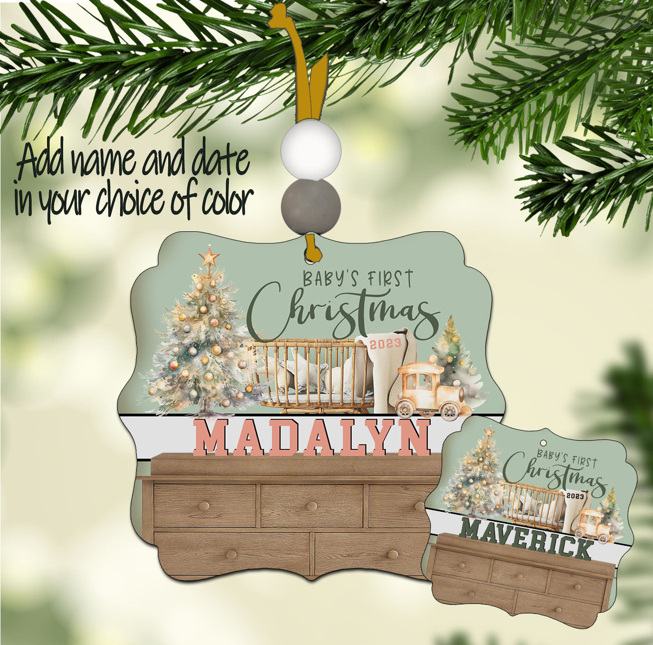 Babys First Christmas Ornament Sublimation Blank