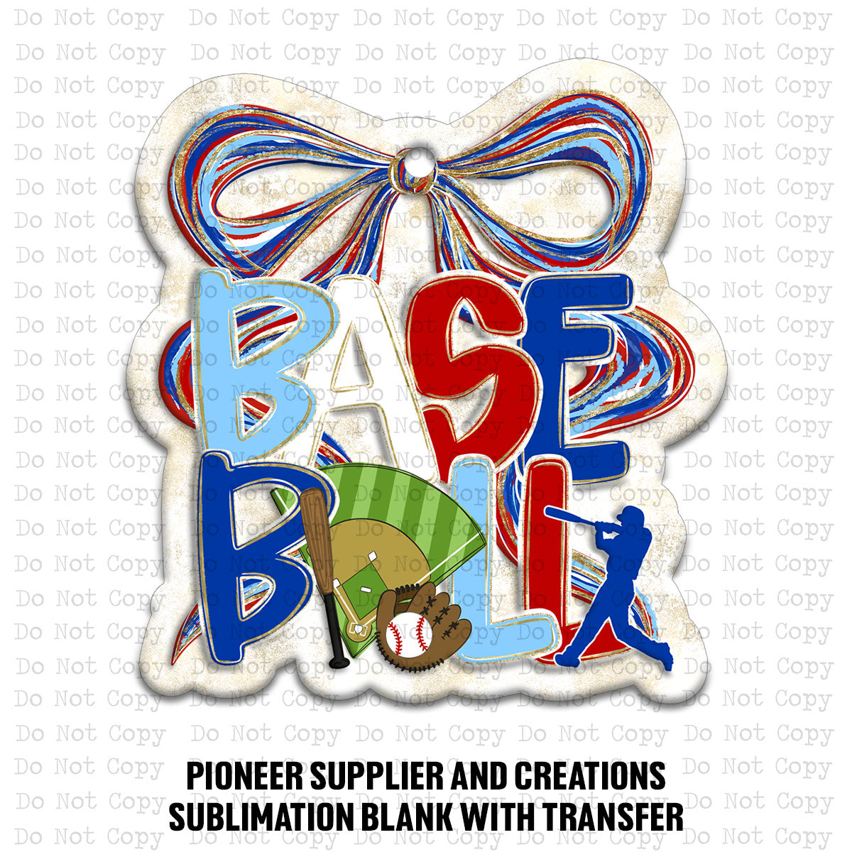 Baseball Coquette Watercolor Car Charm Sublimation Blank | TCC