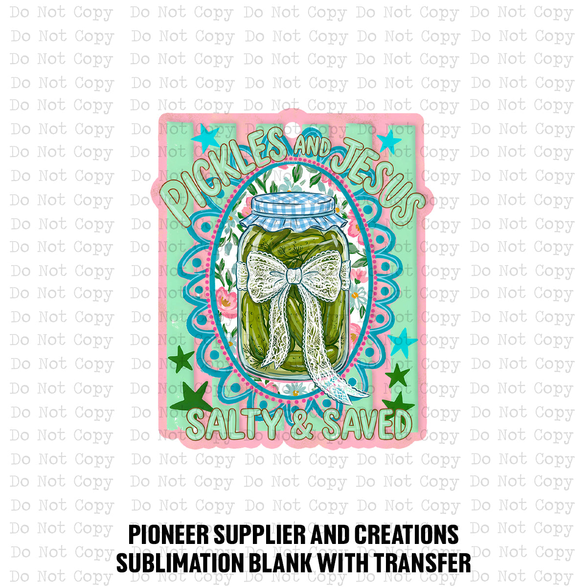 Salty And Saved Car Charm Sublimation Blank