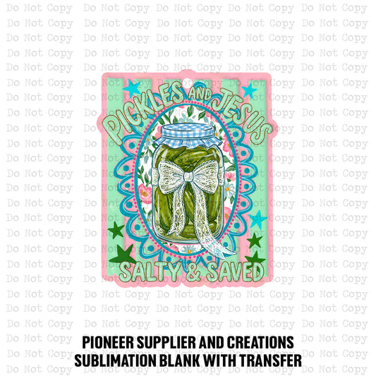 Salty And Saved Car Charm Sublimation Blank