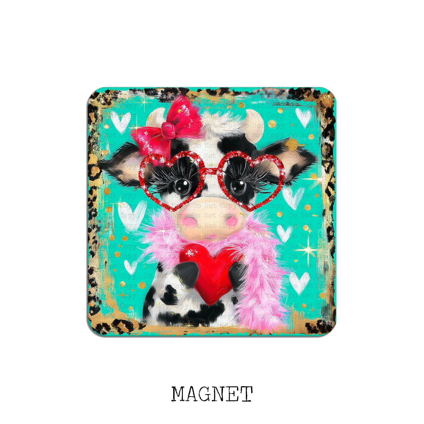 Cow Valentine Magnet Sublimation Blank Kit | TGDD