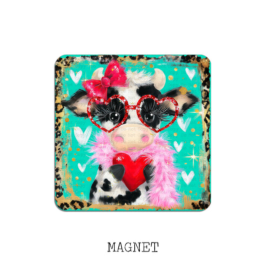 Cow Valentine Magnet Sublimation Blank Kit | TGDD