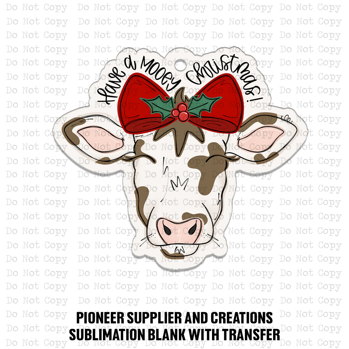 Mooey Christmas Ornament Sublimation Blank